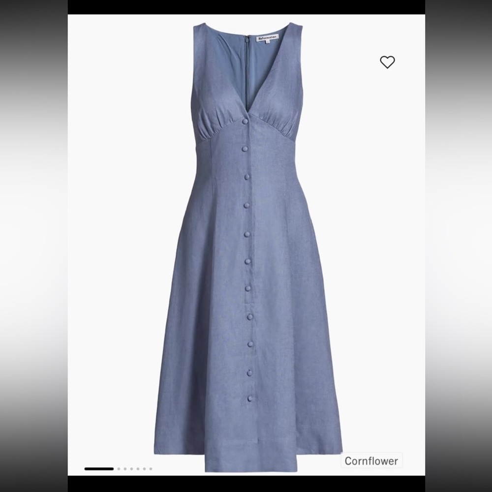 Reformation New Sebastien Linen Midi-Dress